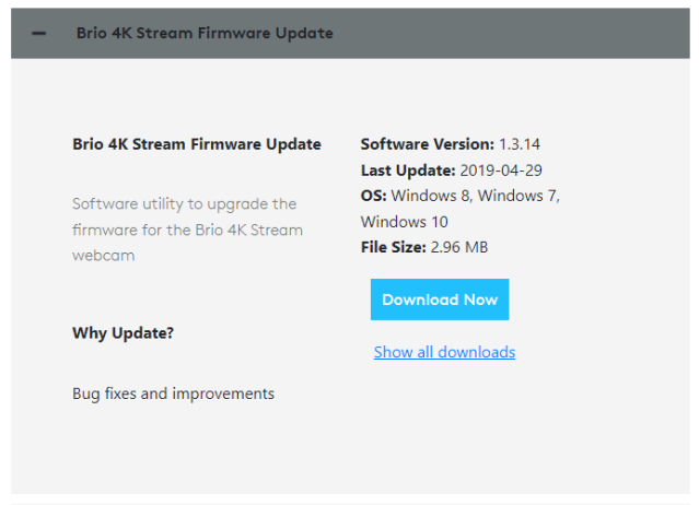 logitech brio 4k stream edition software download